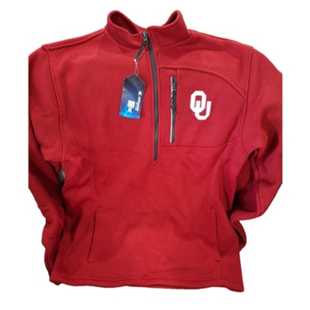 Colosseum Mens Oklahoma Sooners Advantage Quarter-Zip Jacket XXL COUZ10829 Red